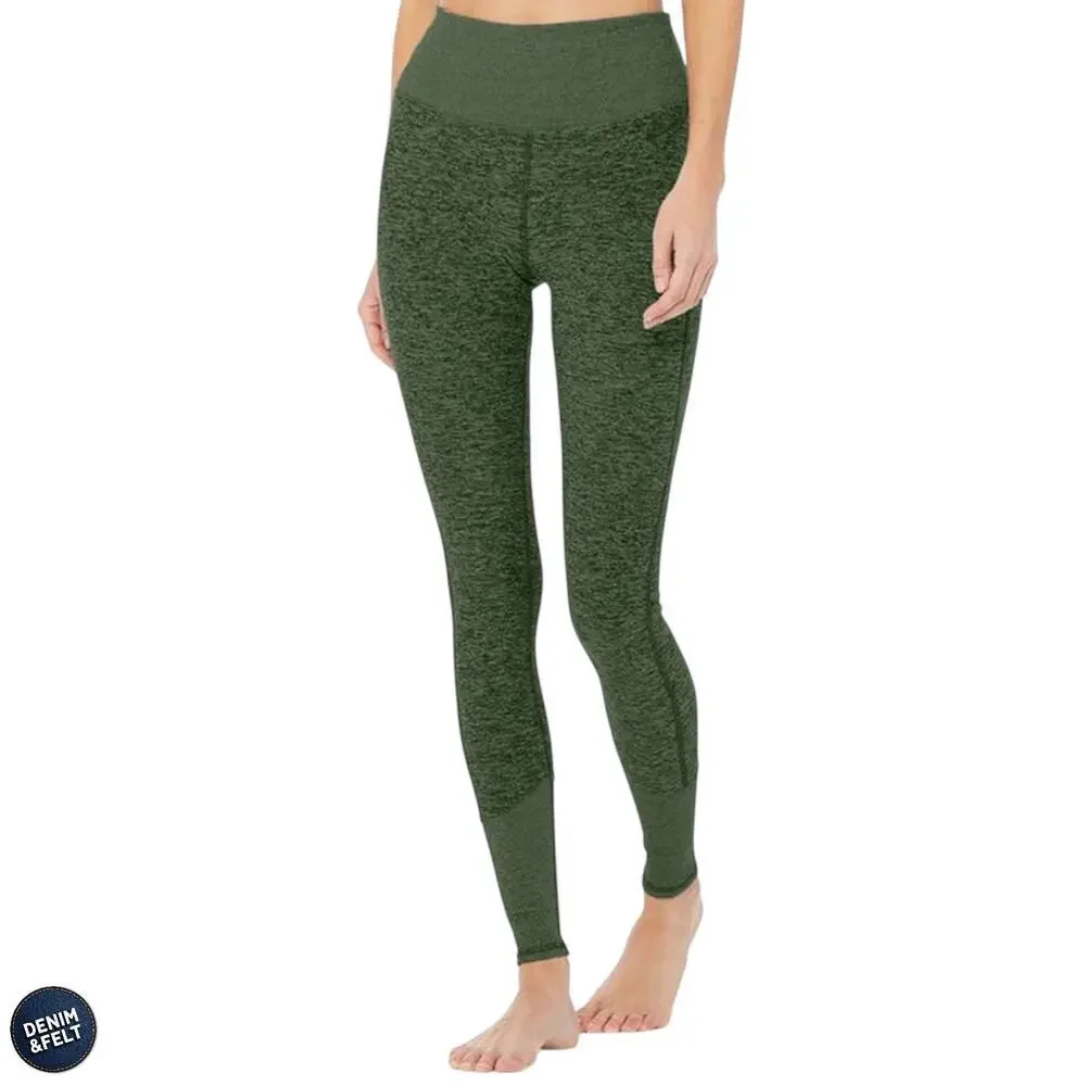 Alo‎ Yoga Seamless Leggings Green Heathered High Waist Sculpt Fit Size Small